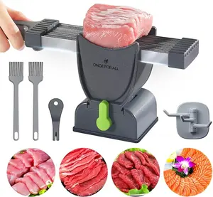 【ONCE FOR ALL】Precision Fresh Meat Slicer, Adjustable Thickness Multi-Function Cutter, Slice Shred Dice for Kitchen Prep Time Saving
