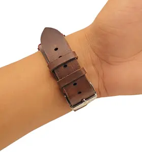 ROYAL Premium Leather Watch Straps with Red Thread - Durable & Versatile Design for Watch Lovers - Comfortable & Stylish - Soft Genuine Leather Bands with Fine Stitching