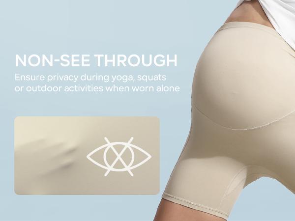 POSHDIVAH Women's Creamluxe Maternity Biker Shorts Over The Belly with Pockets - 6"/8" Summer Pregnancy Yoga Workout Short