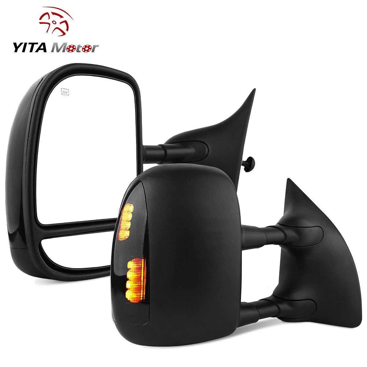 YITAMOTOR Tow Mirrors Compatible with 1999-2007 Ford F250 F350 F450 F550 Super Duty, 2001-2005 Ford Excursion Power Heated LED Signal Light Pair YITAMOTOR Tow Mirrors Compatible with 1999-2007 Ford F250 F350 F450 F550 Super Duty, 2001-2005 Ford Excursion Power Heated LED Signal Light Pair
