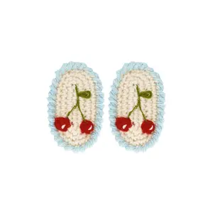 Wild Wawa Crochet Clip Set in Cherry Stripe