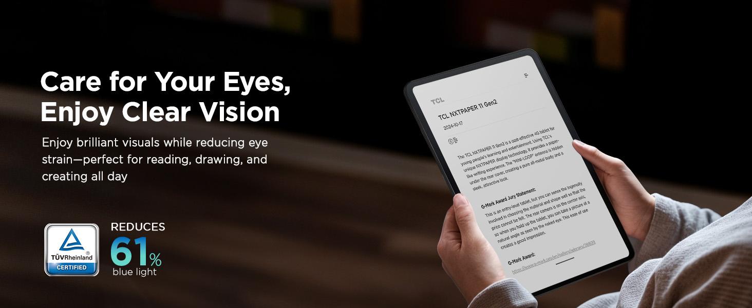 Ares TCL NXTPAPER 11 Gen 2 Android Tablet | 11" Drawing Pad + Digital Notebook w/ Stylus & Flip Case, NXTPAPER 4.0 Display, Android 15, AI Tools, 6+64GB / 8+128GB, 8000mAh Battery (Gray)