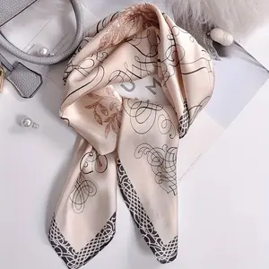 Women’s Square Silk Scarf - Summer, Lightweight, High-End, Casual Female Fashion Accessory, Versatile Headband or Hair Tie