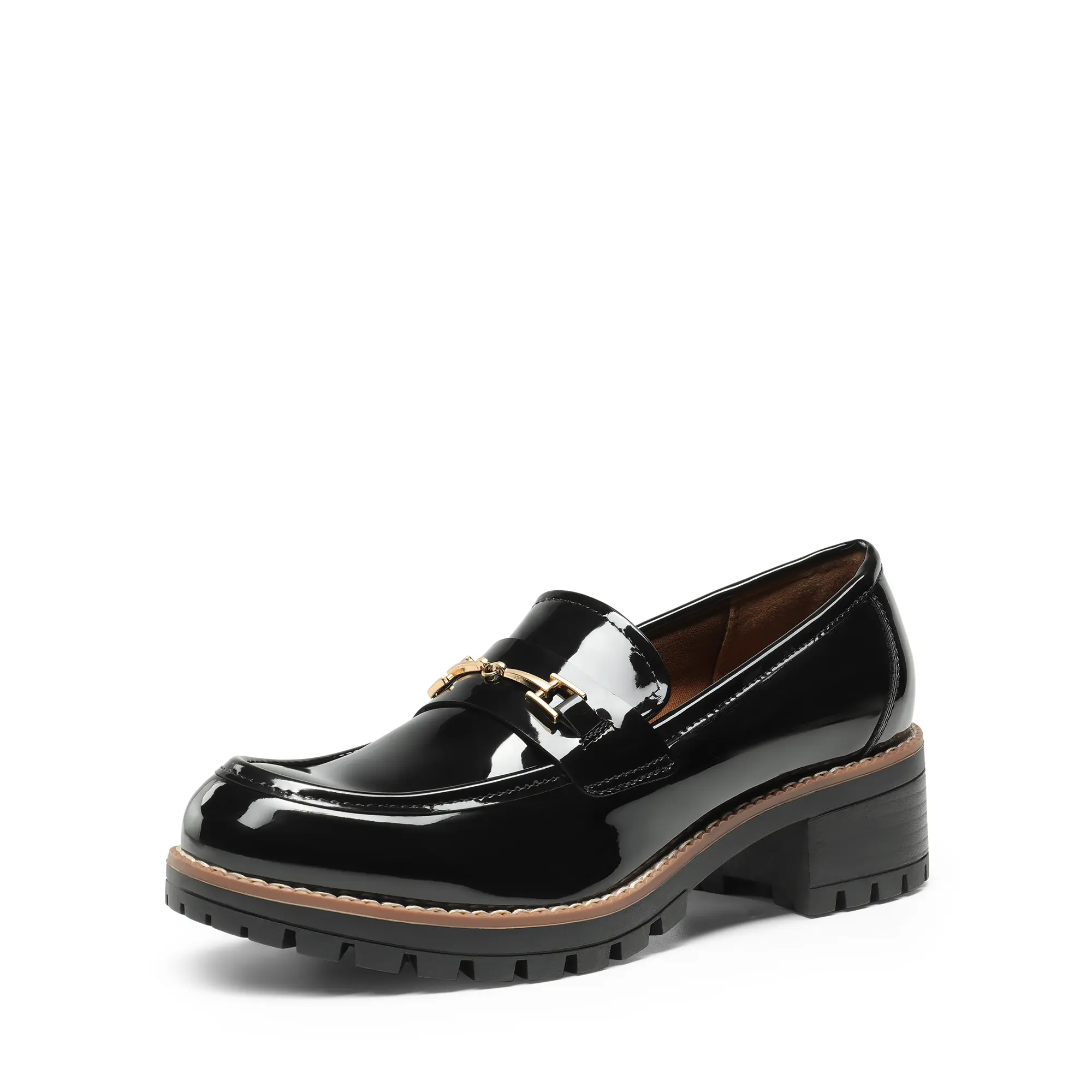 Dream Pairs Women's Classic Vegan Leather Slip-On Loafers, Stylish Chunky Block Heel, Comfortable Cushioned Business Casual Footwear, Shoes For Women, Women's Shoes,shoes for back to school,back to school shoes