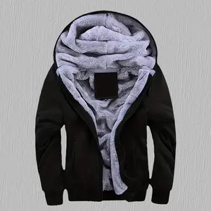 Winter Fleece-Lined Thickened Solid Color Cardigan Sweatshirt Jacket
