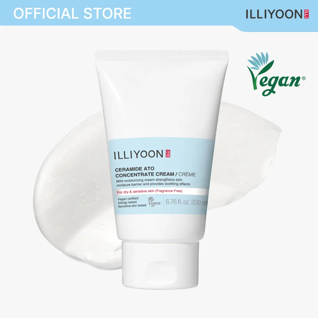 ILLIYOON Ceramide Ato Concentrate Cream - 100hr Hydrate Beauty Product, Vegan, Fragrance-Free, Non-Comedogenic, Hypoallergenic, 6.76 fl.oz. Single Bottle Face Moisturizer