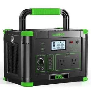 500W 519Wh Portable Power Station Solar Charger Generator Supply Home Back Up