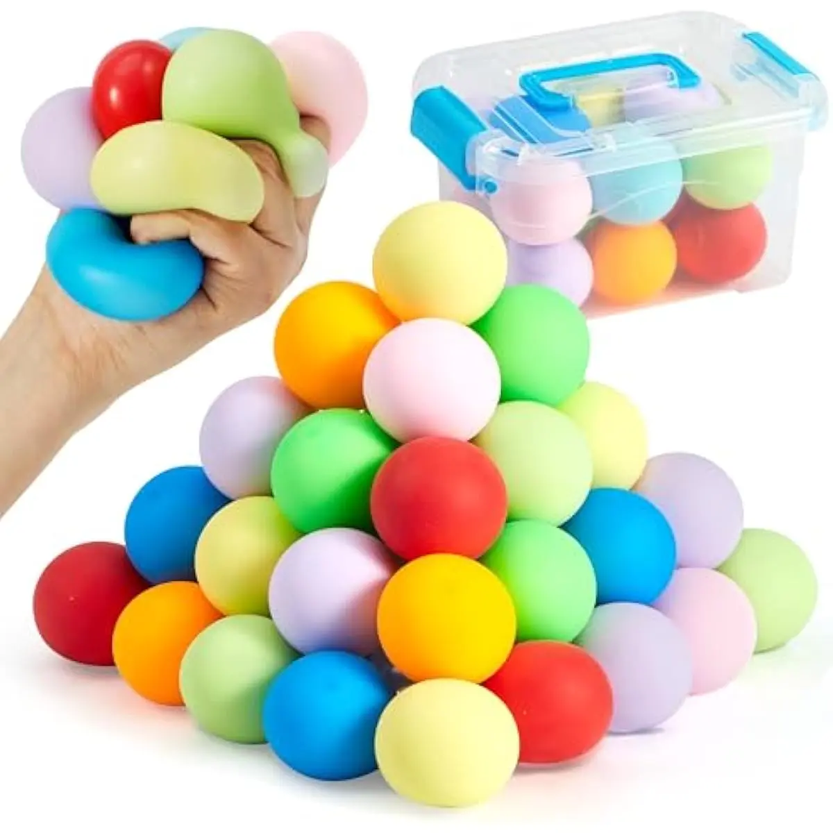 9 Pack Slow Rising Stress Balls, Squishy Sensory Fidget Toys, Hand Therapy Balls for Anxiety Relief, Classroom Prize Box Toys for Kids, Goodie Bag Stuffers, Party Favors