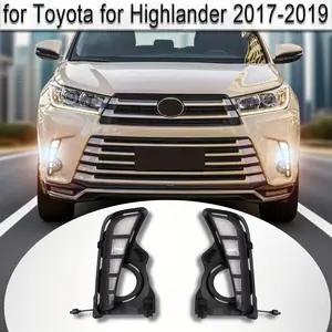 Replacement bumper lamp covers for Toyota Highlander 2017-2019, 2 pieces.