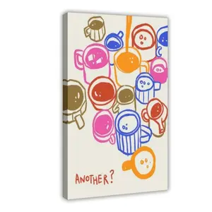 Trendy "Another Coffee" Canvas Print Funny Kitchen Wall Art Decor Coffee Aesthetic Poster for Living Room, Kitchen, Home Wall Art, Bedroom, Office Decor