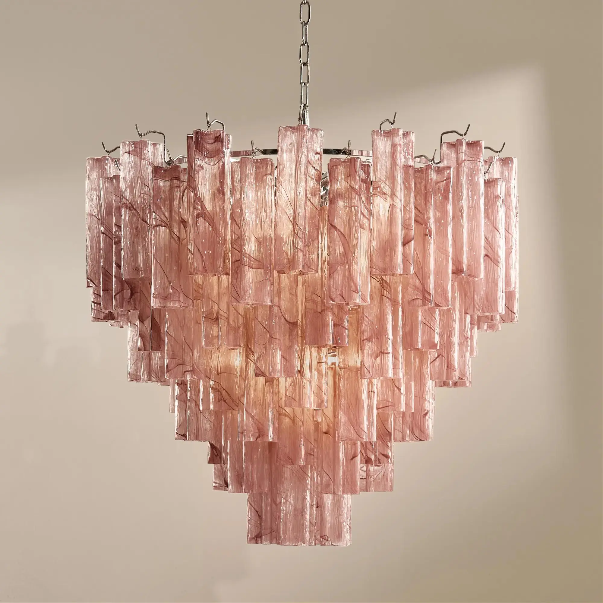 Z Gallerie Elodie Glass Chandelier, 31.5" Wide Dimmable Indoor Lighting Fixture for Home Room Decor with Ambient Light - Rose, Luxury Homes