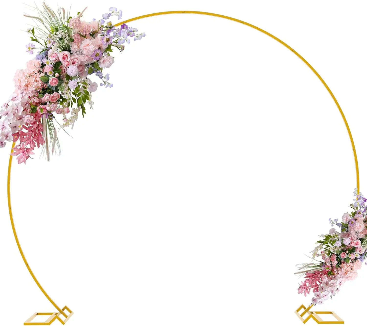 festive outdoor decor - 7.2ft Metal Circle Backdrop Stand Balloon Arch Frame, holiday decor deals scene arrangementGolden Iron Round Backdrop Arch for Weddings, Birthday, Baby Showers, Photo Background Decoration  banners round backdrop stand tiktokshopsp