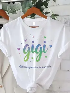 Plus Size - Plus Size Women'S Gigi Definition T-Shirt - Casual Crew Neck, Soft Fabric, All-Season Comfort Fit, Black with Colorful Print, 100%, Machine Washable 0XL-4XL