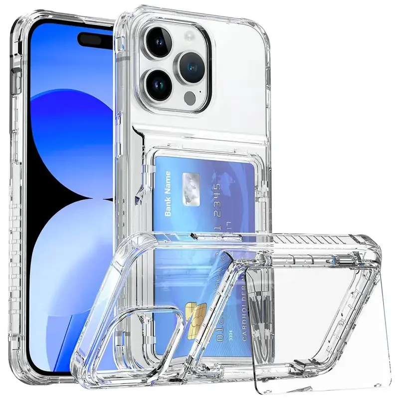 Transparent Photocard Phone Cases with Photocard Holder,Flip Open Card Holder Phone Case for iPhone 17/16/15/14/13/12/ Pro Max Plus