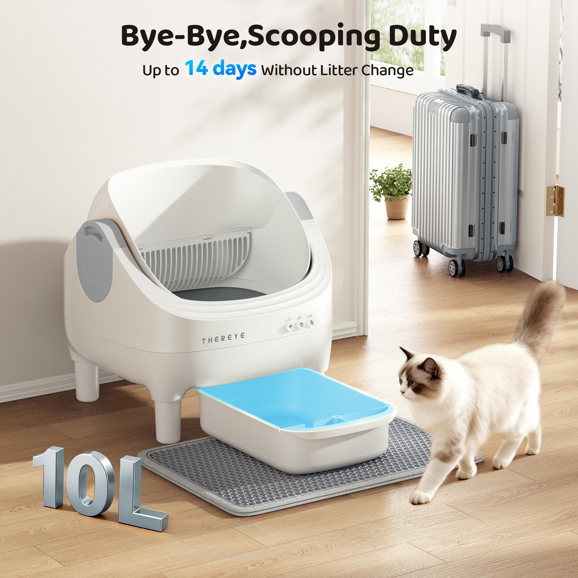 Thereye (Clearance Sale) Open Automatic Cleaning Litter Box, Free Trash Bags, Odorless, with 4 Pairs of Sensors + Infrared, Safe and Anti-Pinch #SummerVibes #petlovers