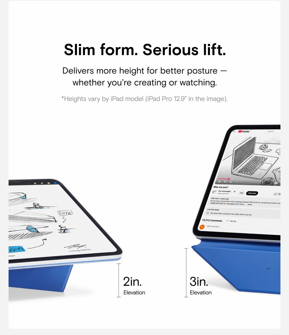 MOFT Dynamic Folio, Magnetic iPad Case & Stand, Floating Mode & Multi-Angle Viewing, Dual-Screen Viewing with iPhone, Lightweight & Portable