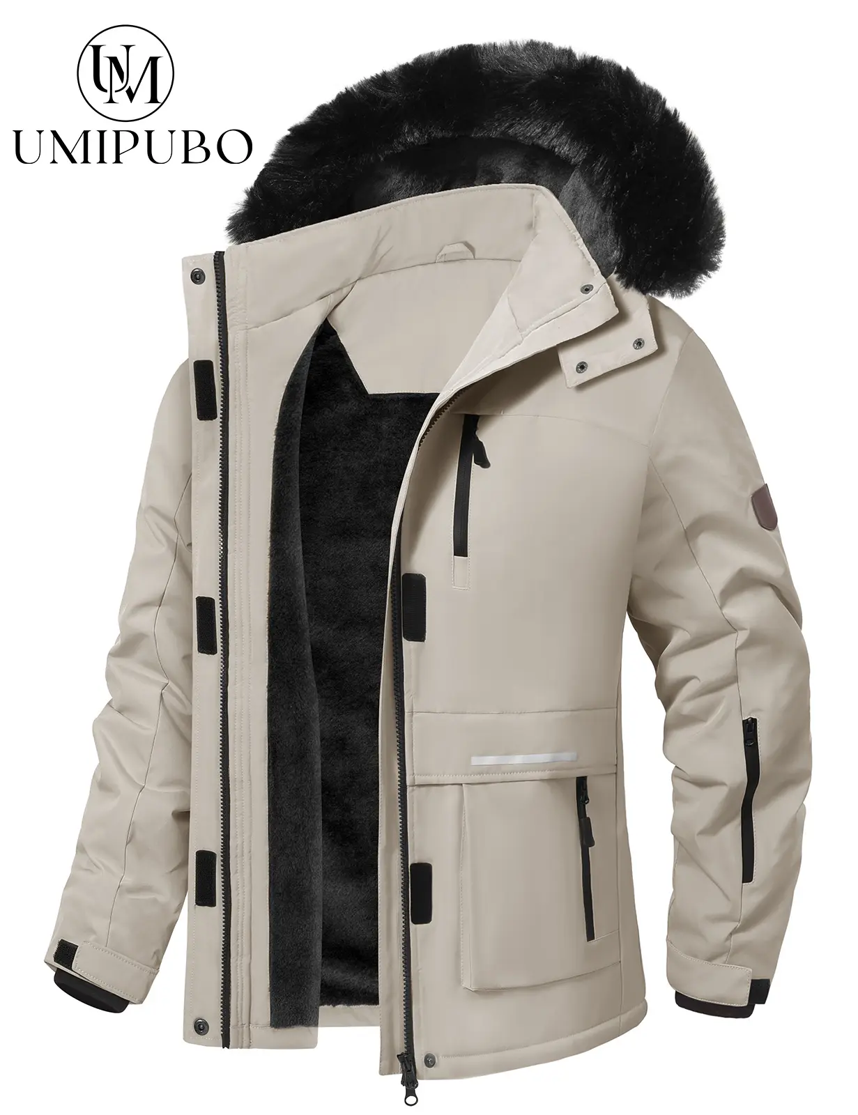 UMIPUBO Women's Waterproof Ski Jacket Warm Winter Coat Mountain Windproof Fleece Jacket Outdoor Hiking Jacket with Removable Hood