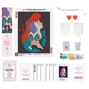 Crafts & Sewing Diamond Art Club Disney Villain Steal Her Voice Canvas Kit