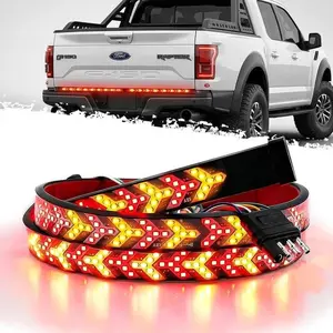 Upgraded 60-Inch LED Tailgate Light Bar Strip with Fall Warning Signal, Arrow Turn Signals, IP67 Waterproof, Red & Amber Bright LEDs,Ambient Lighting Lightbar,Spring Glow Up