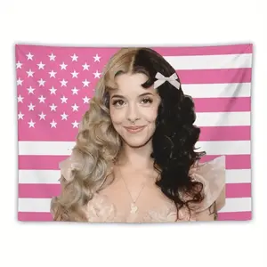 1pc Melanie Martinez American Flag tapestry, a high-quality printed wall hanging for living room, bedroom and office decoration, the perfect gift for fans