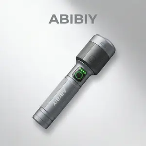 ABIBIY LED Flashlight Super Bright for Camping Outdoor Home Rechargeable Zoomable Aluminum Alloy 690m Beam Distance Waterproof 2200mAh Battery 5 Modes