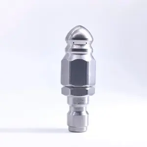 Sewer Jetter Nozzle, Sewer Cleaning Tool High-Pressure Nozzle, Stainless Steel Pressure Washer Drain Jetter Nozzle with 1/4" Quick Connect, Heavy Duty Clog Remover for Home Plumbing Kitchen Bathroom Shower Drain, Home Improvement Cleaning Accessories