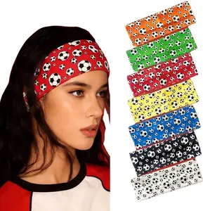 7-Pack 2026 Soccer Sweatband Unisex Non-Slip Elastic Headbands Moisture-Wicking Sports Headbands for Game Day Cheering