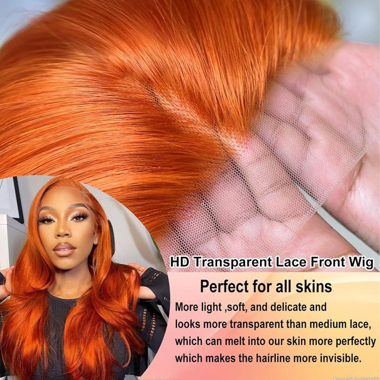 BABOSHOW Ginger Lace Front Wig Human Hair 13X6 HD Transparent Lace Front Wig Colored P4/27 Highlight Straight Lace Front Wig 99J Burgundy Wig Human Hair 180% Density Pre Plucked Natural Hairline