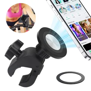 Magnetic Cell Phone Holder Mount - Adjustable Cell Phone Holder for Treadmill,Gym Fitness Equipment,Golf Cart,Stroller,Fits for Most Smartphones