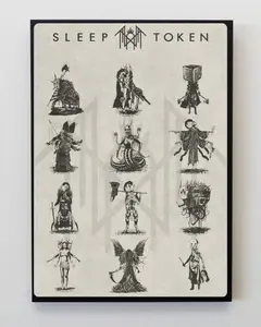 Sleep Token Sigil Characters Poster, Even In Arcadia Aesthetic Wall Art, Dark Ritual Symbols Print, Vessel Worship Illustration