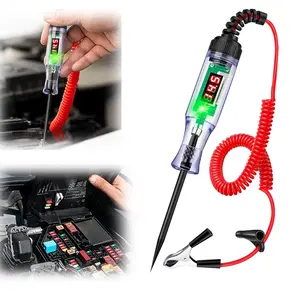 Automotive Voltage Tester Pen - Digital LED Circuit Tester with Display, Spring Wire | Bidirectional for Car, RV, Fuse Checking, Compact