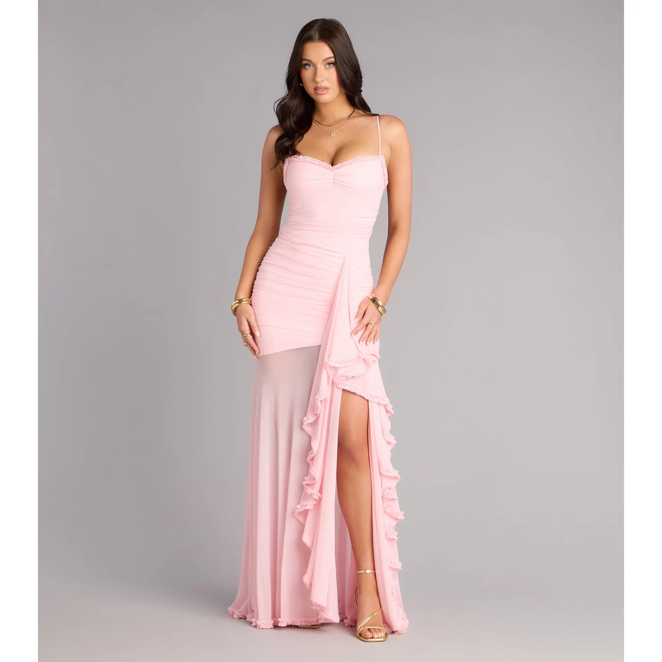 Sherrie Mesh Slit Mermaid Formal Dress