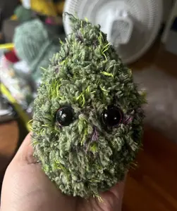 Cute Crochet Nug Plush, Handmade Moss Nug Amigurumi, Fluffy Kawaii Crochet Plush Toy