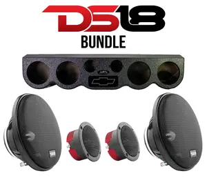 DS18 Car Audio Roof Panel Bundle – Chevy Logo 38" Rack w/ (2) PRO-FR6NEO 6.5" Neodymium Full-Range Speakers + (2) GTX1XL Super Bullet Tweeters – High-Performance Car Audio Package