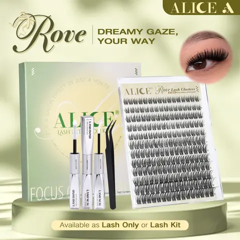 ALICE ROVE Lash Clusters Kit 192Pcs Eyelash Extension Kit Eyelash Clusters Kit 10-18mm Eyelash Extension Kit with White Bond & Seal and Tweezers Date Night