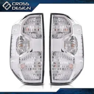 CROSSDESIGN Pair Rear Tail Lights Brake Lamps LH+RH White Fit For 2014-2021 Toyota Tundra