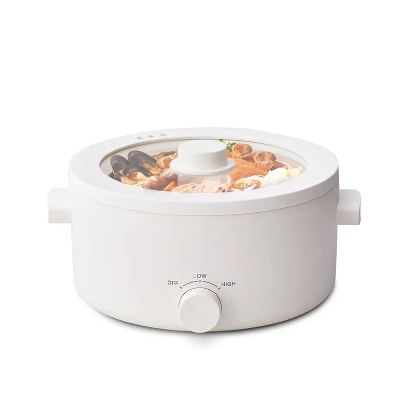 olayks Hot Pot Electric,2L Portable Electric Pot with Ceramic Non-stick Coating, Dual Power Multi-functional Romen Cooker for Steak, Pasta, Hot Pot, Ramen, Quick Heating and Overheat Protection Multi-Cooker Pressure Steamer,home essentials Steamboat Pot M