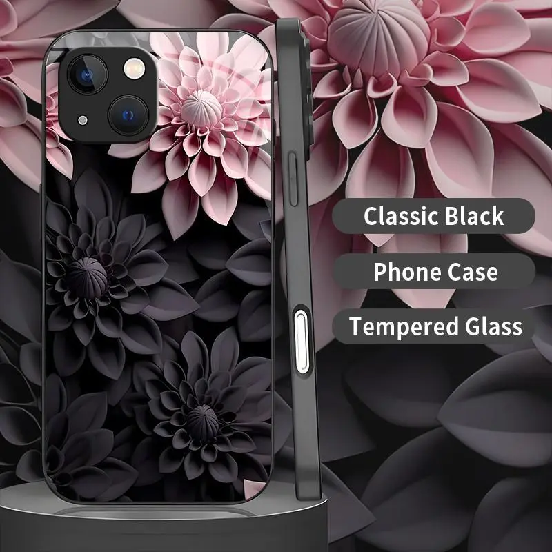 Dark Floral Aesthetic Phone Case - For iPhone 13 - Elegant Shockproof Protection--975