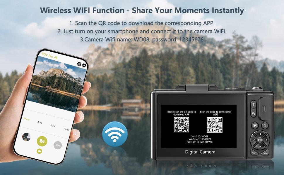 WIKICO 4K Digital Camera for Photography with 64MP, 3 Inch 180° Flip Screen, 18X Digital Zoom, 32GB Micro SD Card, 2 Batteries, Ideal for Gift WIKICO 4K Digital Camera for Photography with 64MP, 3 Inch 180° Flip Screen, 18X Digital Zoom, 32GB Micro SD Card, 2 Batteries, Ideal for Gift