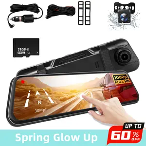 1080P HD Dash Cam with 10'' Touch Screen,Dual Front & Rear Cameras, Night Vision, Waterproof Backup Camera, 24H Parking Monitor, Parking Assistance,for Valentine’s Day Gift