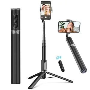 KraftGeek 62" & 32" Selfie Stick Phone Tripod, iPhone and Android Cell Phone Stand, Wireless Remote, Adjustable Phone Holder, Premium Anti-Shake Travel Tripod for Video Recording and Photos