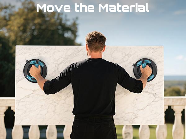 SEESII Suction Cups for Glass Lifting: 8" Tile Suction Cup Lifter with Handle and Pump, 200KG Load Capacity Heavy Duty Vacuum Lifter for Lifting Large Tile, Granite, Metal, Windows (2-Pack)