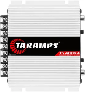 Taramps TS 400x4 400 watts RMS 4 Channels Full Range Car Audio Amplifier, 2 Bridged Channels, RCA Input Class D, Output Power, Multichannel Amplifier System, Small - TS400X4