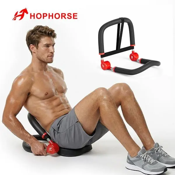HOPHORSE Foldable Core & Ab Exercise Equipment, Spring-Assisted Multi-Mode Trainer with 3 Resistances, 10 Workout Modes, Foldable Frame, Step-by-Step Guide, Compact for Flexible Home Use, Core Fitness Tool