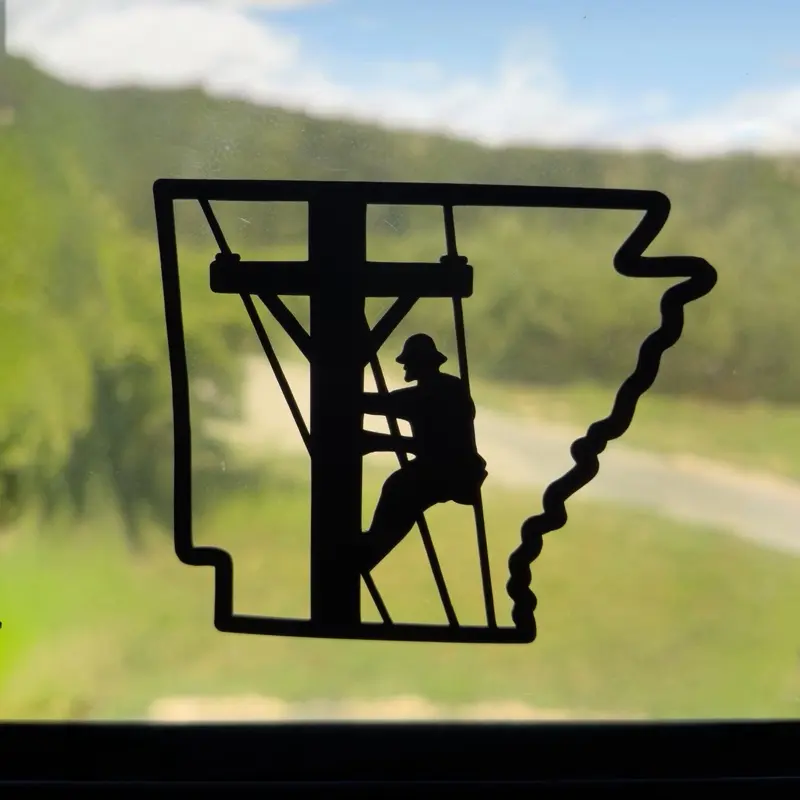 ANY State Outline with Silhouette Lineman Decal – Multi-purpose Decorative State Outline Waterproof Vinyl Sticker – Idaho, Texas, California & All 50 States – Cooler Sticker, Car Sticker and Accessories, Hard Hat Decal decal set Exterior
