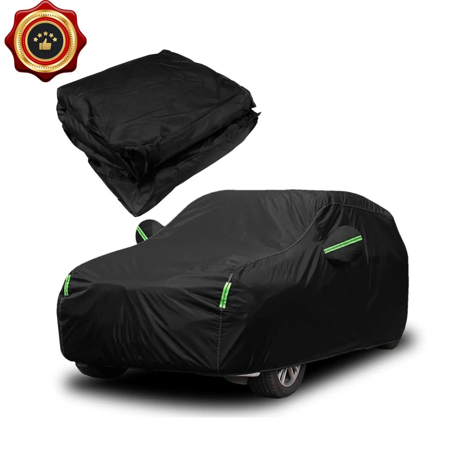 Black Car Cover,All Weather for Car ,Outdoor Full Cover Rain Sun UV Protection ,Universal Fit for Sedans and SUVs