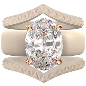 Silicone Ring Stackable Set – 11×8 mm Oval Cut CZ | Patented Design - GlowStone Collection