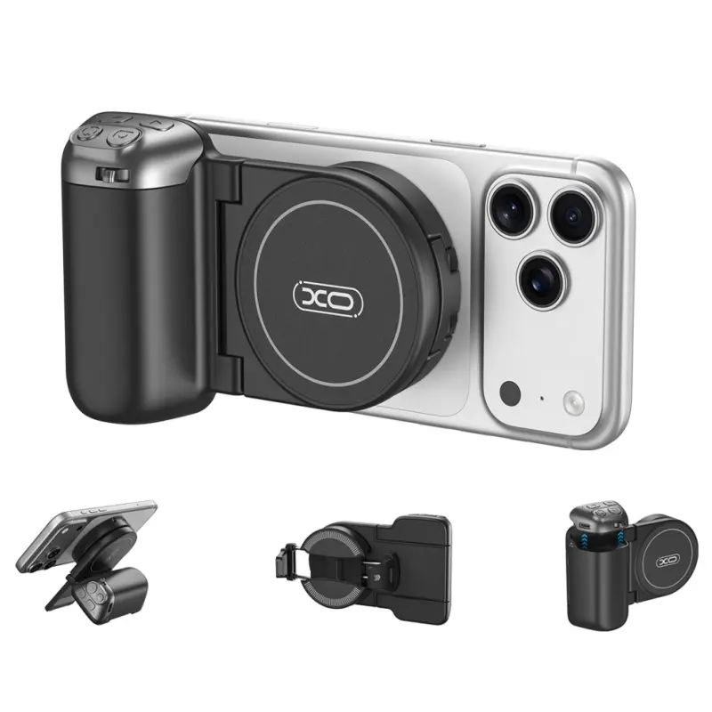 [BackToSchool] 2026 MagSafe Magnetic Shooting Grip & Shutter Remote Smartphone Accessory, Portable Phone Holder with Detachable Wireless Shutter, Ergonomic Design for iPhone/Android, Accessories