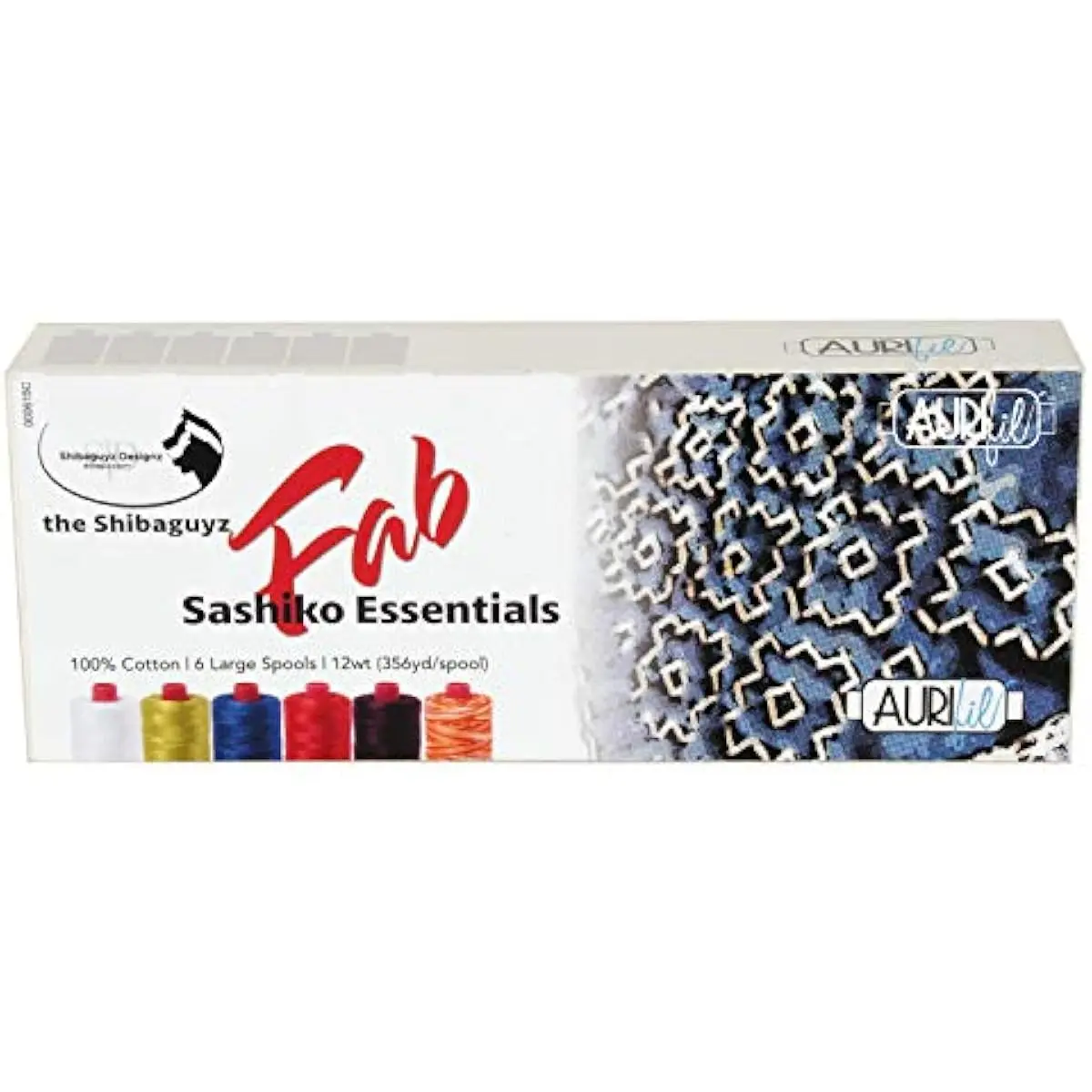 Shibaguyz Designz Fab Sashiko Essentials Aurifil Cotton Thread Kit - No Synthetic Blends, Strength, Virtually Lint-Free, Large Spools, Versatile for Sashiko Enthusiasts, SF12SE6