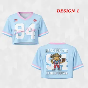 Personalized Soccer Crop Top Puerto Rico Flag Benito Shirt Custom Team Jersey